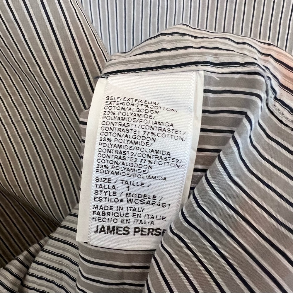 James Perse Los Angeles Shirt Dress Grey Stripe 1 Small Minimalist Contemporary - Picture 5 of 7